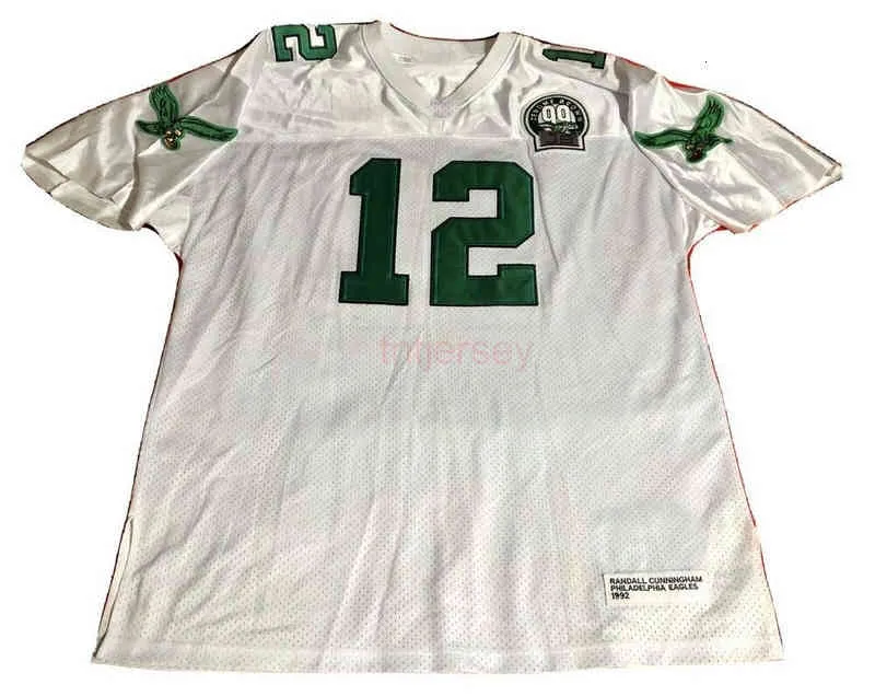 MIT goedkope aangepaste vintage Randall Cunningham Jersey 1992 gestikte mannen vrouwen jeugdvoetbaljersey XS-5XL