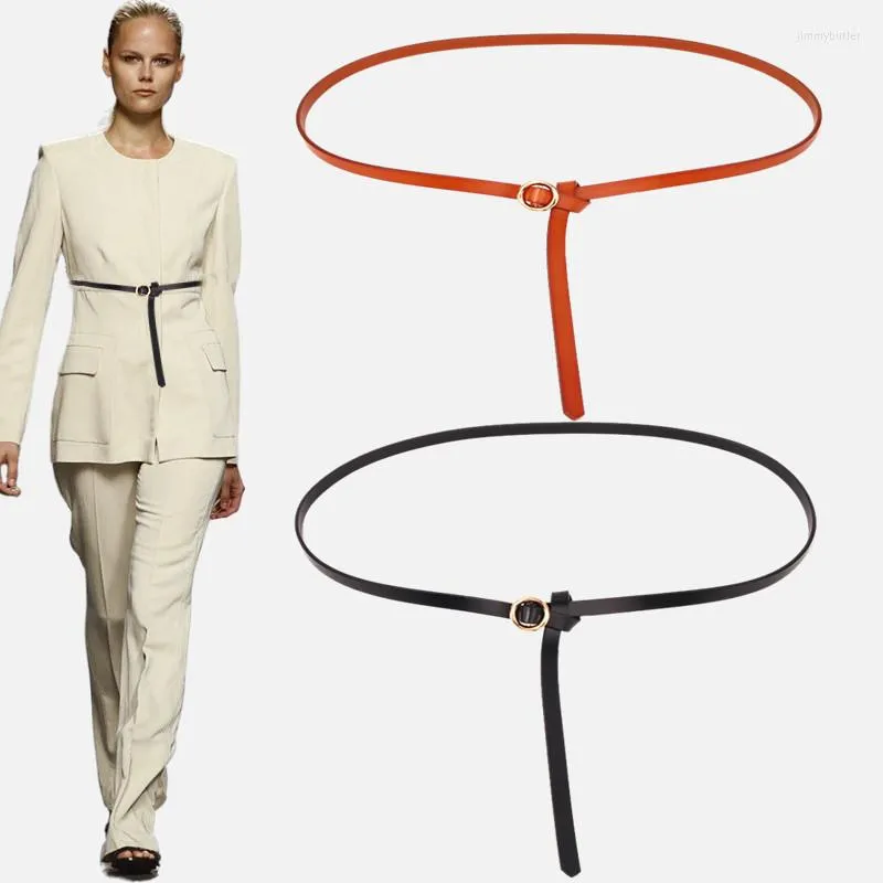 Cinture Moda Cintura sottile Donna High-end Decorazione di alta qualità Abbinata alla camicia Abito in vita Cinture da vento all-match in pelle