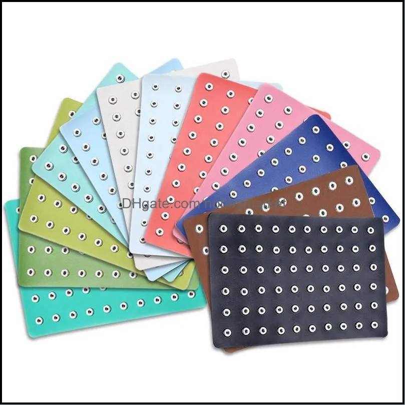 PU Leather 18MM 12MM Snap Button Display For 60pcs snaps Storage Jewelry Soft Displays Holder