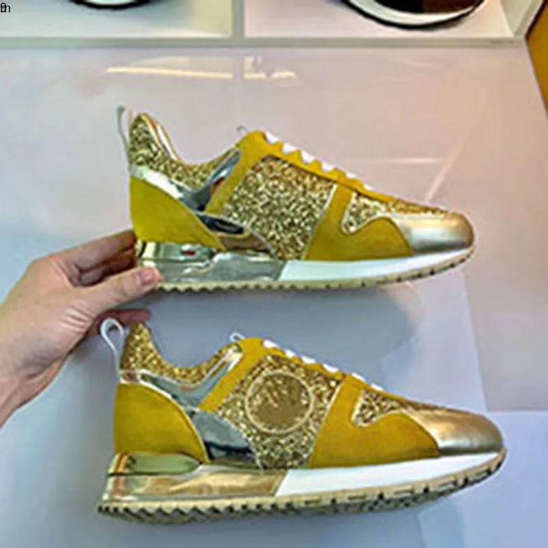 Ny designer sneakers märke kvinna man skor läder mesh blandad färg tränare löpare skor unisex storlek 35-45mki8946