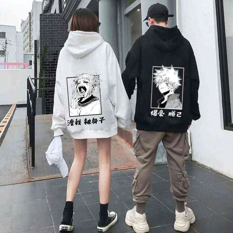 Harajuku min hjälte akademi unisex hoodies par bär japansk anime boku ingen hjälte akademi tryckt herr hoodie streetwear g220429