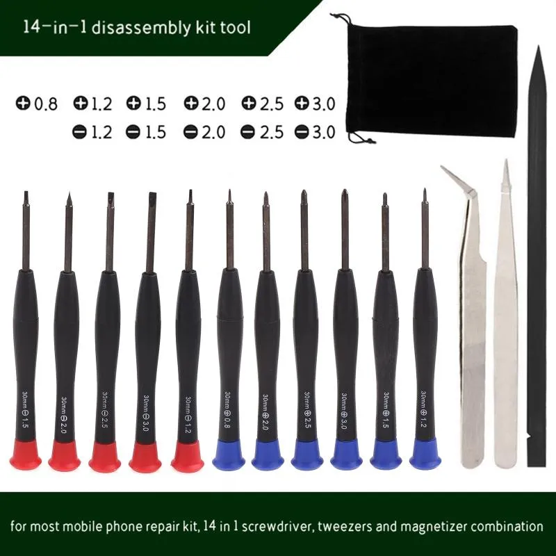 Profissional Hand Tools conjuntos de ferramentas eletrônicas Kit de reparo 14 in1 abrindo pry com metal spudger para laptops tablets
