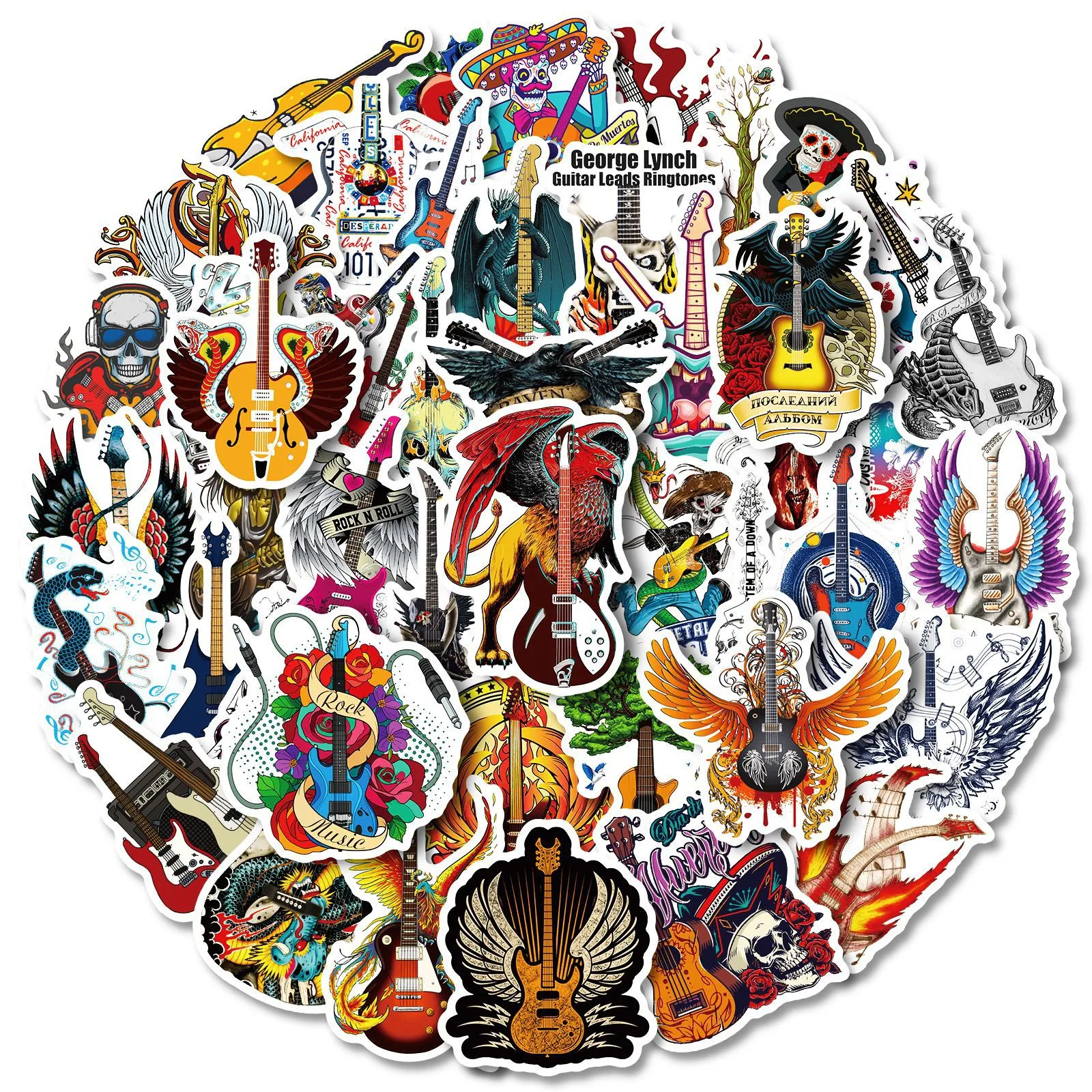 Rock Instrument Stickers - DIY Scrapbook Stickers, Planner & Laptop ...