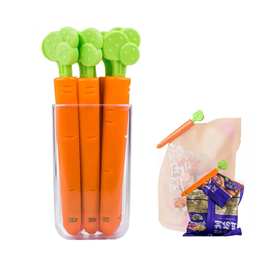 NEW Sealing Tongs Food Bag Closure Clip Cartoon Carrot Shape Moisture-Proof Clamp Fresh Keeping Sealing Clip Kitchen Accessories