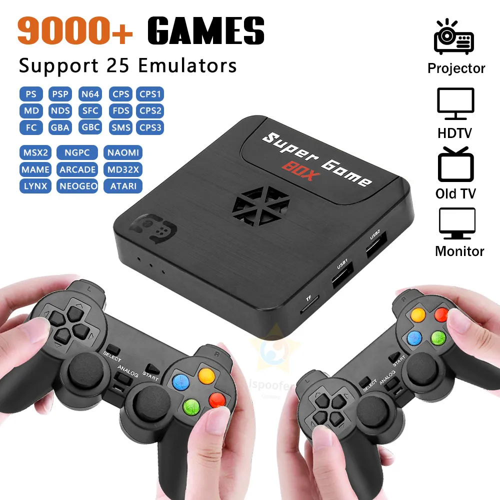 X5 PS/PSP/N64 용 9000  게임이있는 9000  게임이 포함 된 X5 휴대용 레트로 비디오 게임 콘솔 슈퍼 WiFi TV 게임 상자 3D HD AV 출력