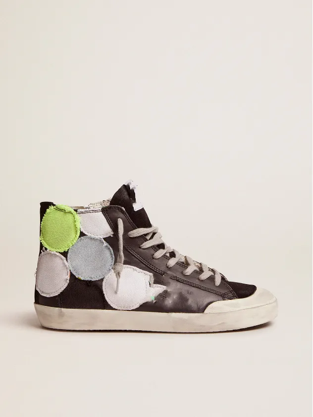 High Top Dirty Shoes Designer Italy Collezione Dream Maker Sneakers Francy Penstar con patch a pois colorati