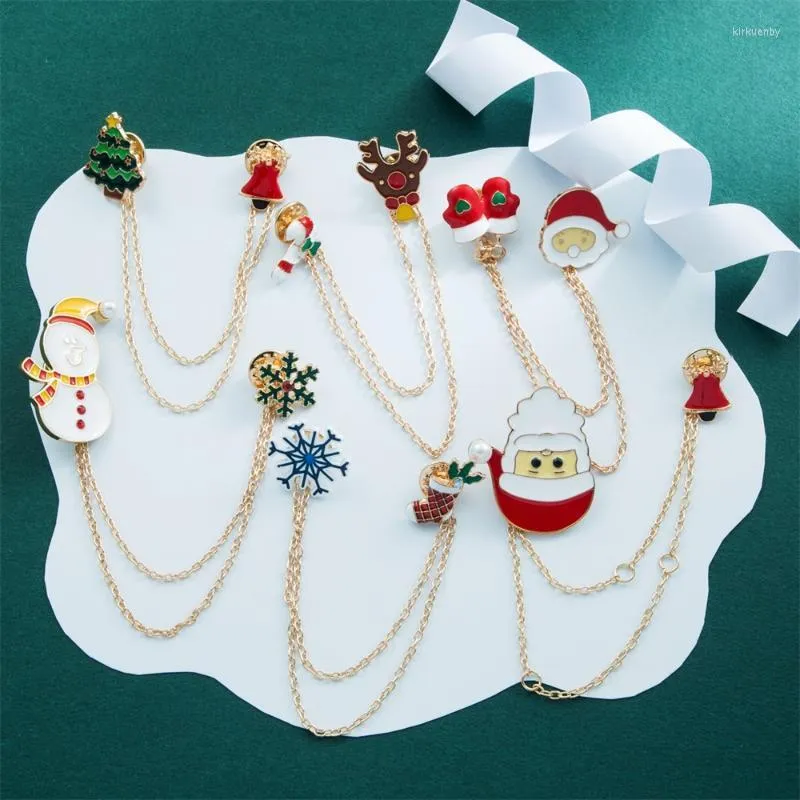 Pins Brooches Luxury Enamel Christmas Brooch Pin Snowman Santa Claus Boot Garland Fashion Jewelry Gift Year Decoration 2022Pins Kirk22