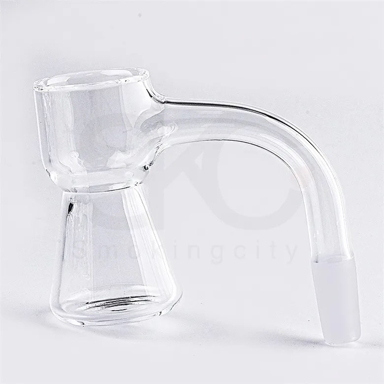 25mmOD fumée entièrement souder bord biseauté bécher Quartz Banger 14mm mâle Dab clou pour Dab Rigs verre eau bong tuyaux