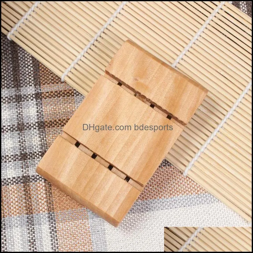 Solid Wood Soap Holder Natural Bathroom Soaps Dishes Strong Convenient Square Accessories For Kitchen 3 9zz Q2
