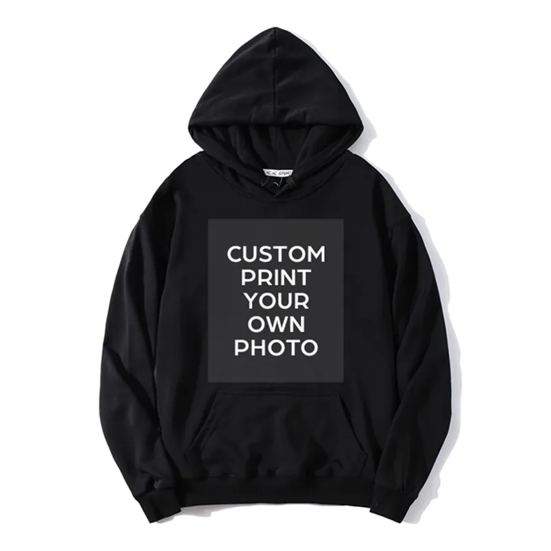 DIY Hoodies Pour Groupe Équipe Imprimé Avec Votre Propre Bande Illustration P o Hommes Femmes Casual Street Wear Homme Sweat Tops 220714