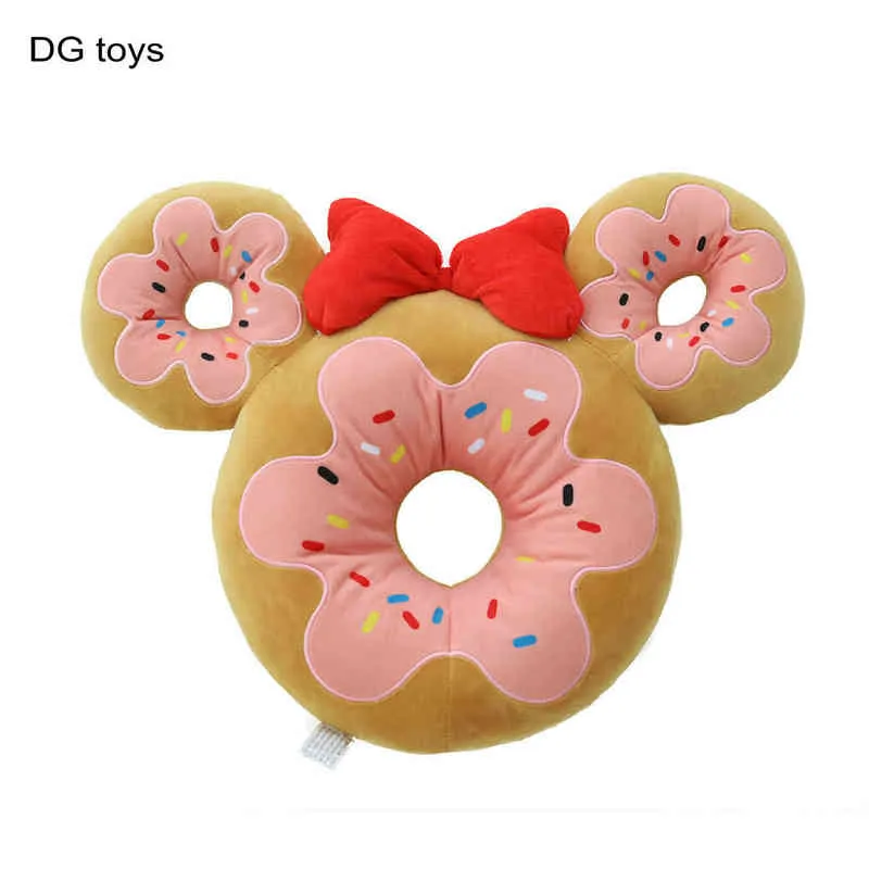 Red Bow Mouse Head Donut stoel kussen gevulde vierkante andround vorm koekjes stoel zacht voedsel taille voor haar decor J220704