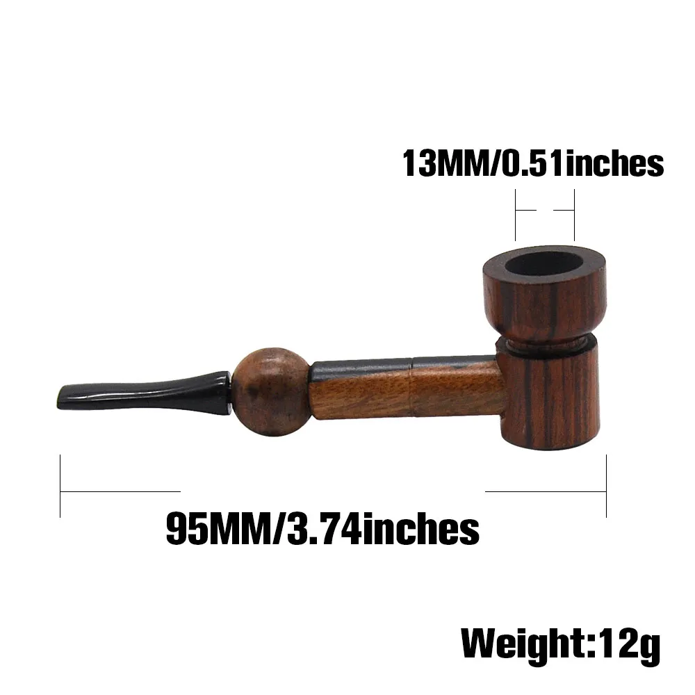 Mini Handmade curved wood bamboo pipe cigarette holder joint wooden smoking tobacco pipe