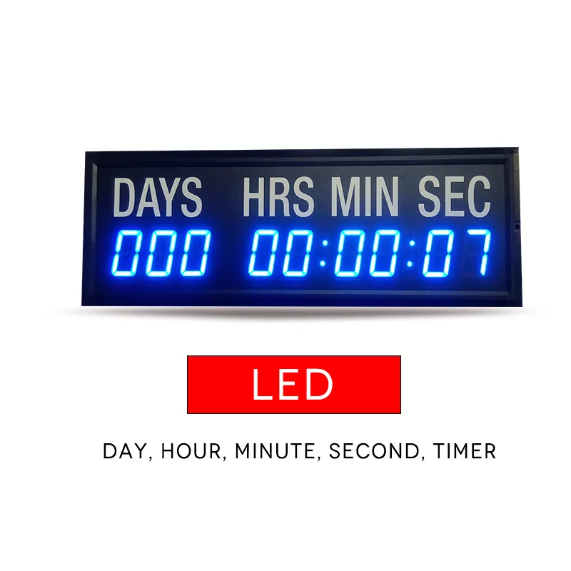 1.8-inç Gün, Saat, Dakika Ve İkinci LED Geri Sayım Saat Ekran Beyaz Yazı Tipi Ile Duvar Saati Yüksek Parlaklık Uzaktan Kumanda Kapalı Tek Taraflı Zamanlayıcı