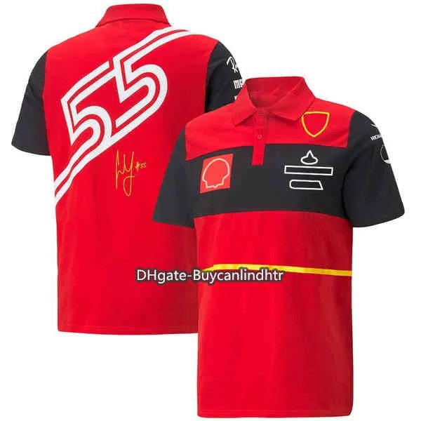 2022 Ny F1 TeamT-tröja Officiell Formula One Racing Short Sleeve Motocross Red Men's Outround Clothing Jag9