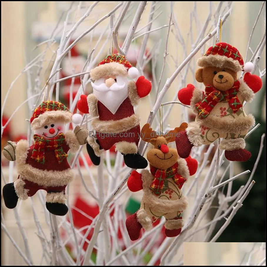 Party Decoration Christmas tree accessories dancing old man Snowman deer bear cloth doll small Pendant Gift
