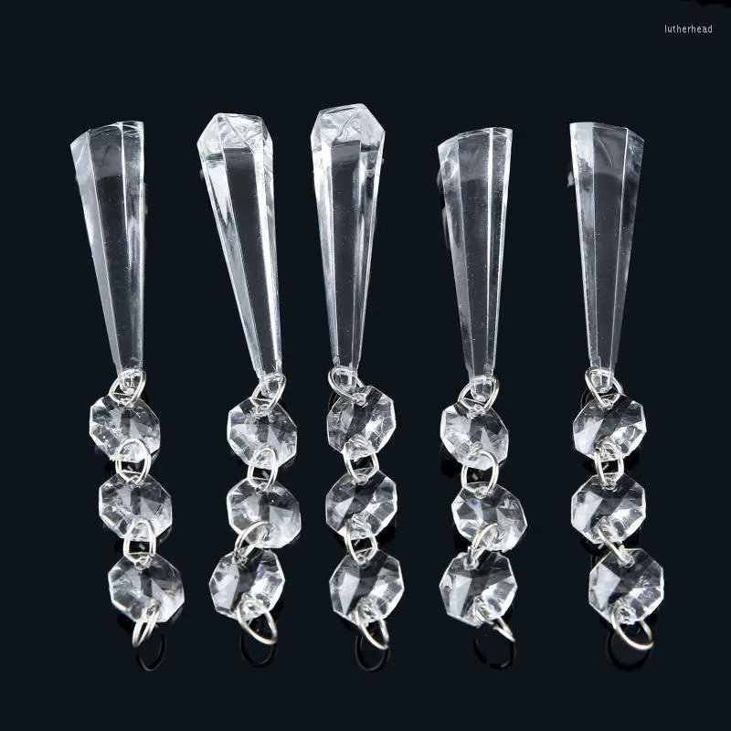 Lustre en cristal 10/5/1 pièces, guirlande de perles transparentes en acrylique suspendues, fournitures de mariage, guirlande décorative