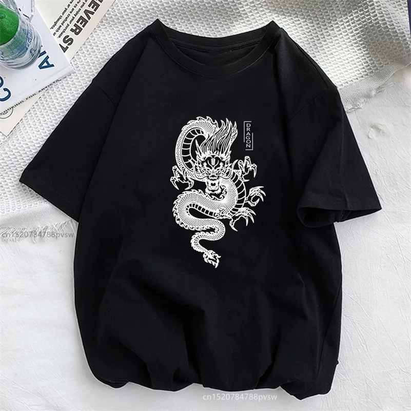 Dragon Print Women T -Shirt Polyester lässig Lustige T -Shirt -Geschenk für Lady Yong Girl Top Tee 220628