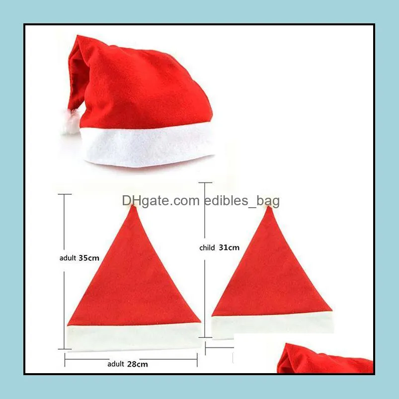 factory price! 1500pcs red santa claus hat ultra soft plush christmas cosplay hats christmas decoration adults christmas party hats