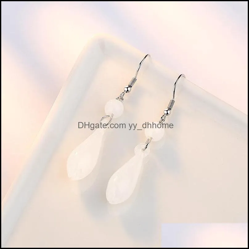 S925 Sterling Silver Earrings Crystal Glass Dangle Earring Bridal Wedding Jewelry Wholesale