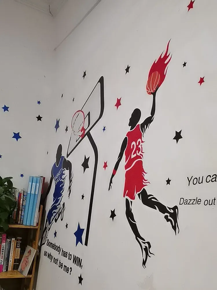 Basketball Decor For Bedroom Black Vinyl Wall Art Stickers Sports Removable Decal For Kids Room, Living Room Easy To Apply From Shouya2018, $16.55