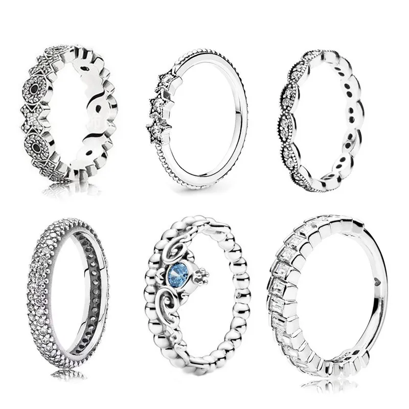 Novos anéis de luxo, casal, equipamento de alta qualidade, jóias de moda de alta qualidade, adequadas para anéis de pandora originais, mulheres de casal presentes