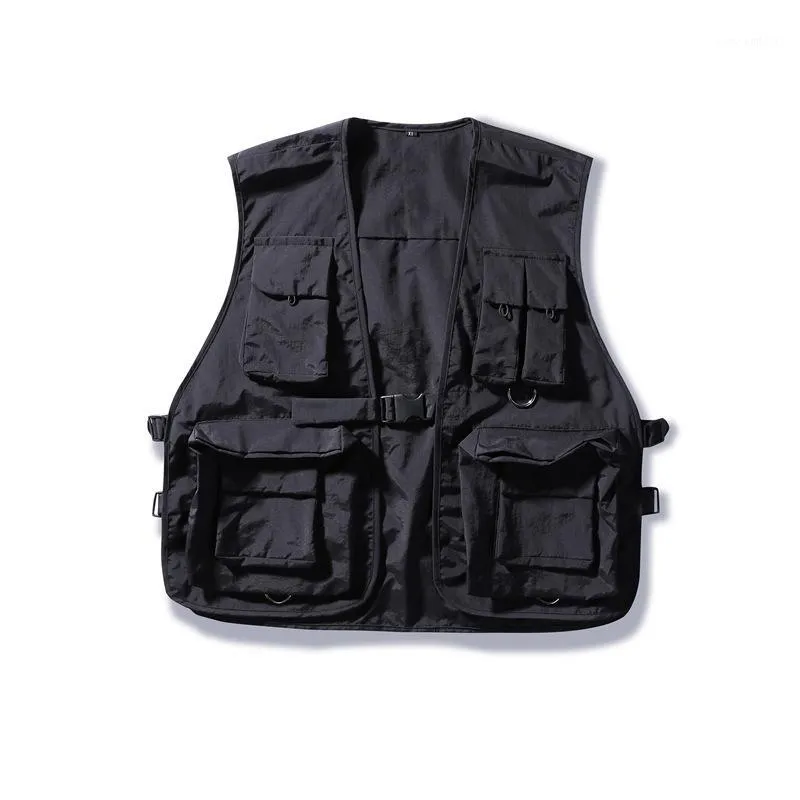 Meerdere Pockets Cargo Vest Hip Hop Mannen Dad Core Mouwloze Jas Gilet Heren Streetwear