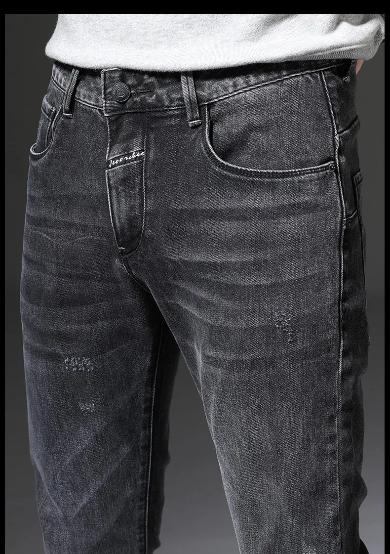 Jeans jeans jeans in difficoltà bicchetta strappata motociclette motociclette di motociclisti in fitta per motociclisti in denim per uomini pantaloni neri da uomo per uomo versare hommes3019