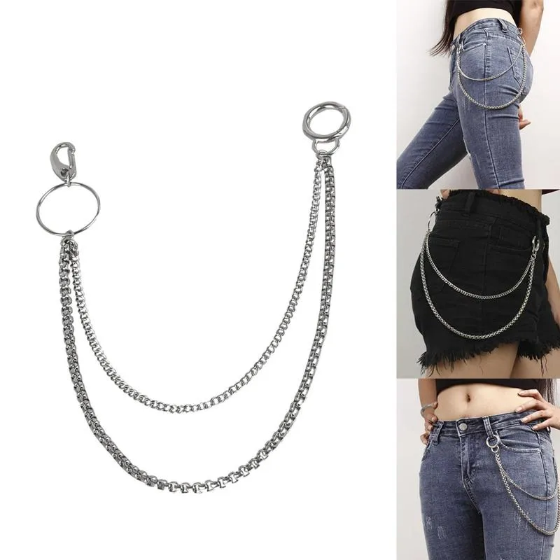 Keychains Metal broek taille keten sleutel dubbele link portemonnee ketens sieraden cadeau