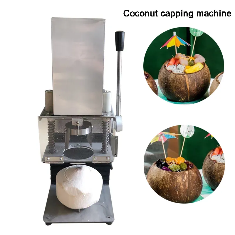 Attrezzatura automatica completa della taglierina dell'apri del guscio di noce di cocco Macchina per la punzonatura del coperchio della macchina di apertura del coperchio della noce di cocco vecchia vecchia