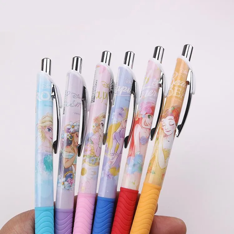 Gel pennen 30 pc's/lot kawaii prinses press pen schattig 0,5 mm zwarte inkt handtekening kantoor schoolbenodigdheden briefpapier cadeau