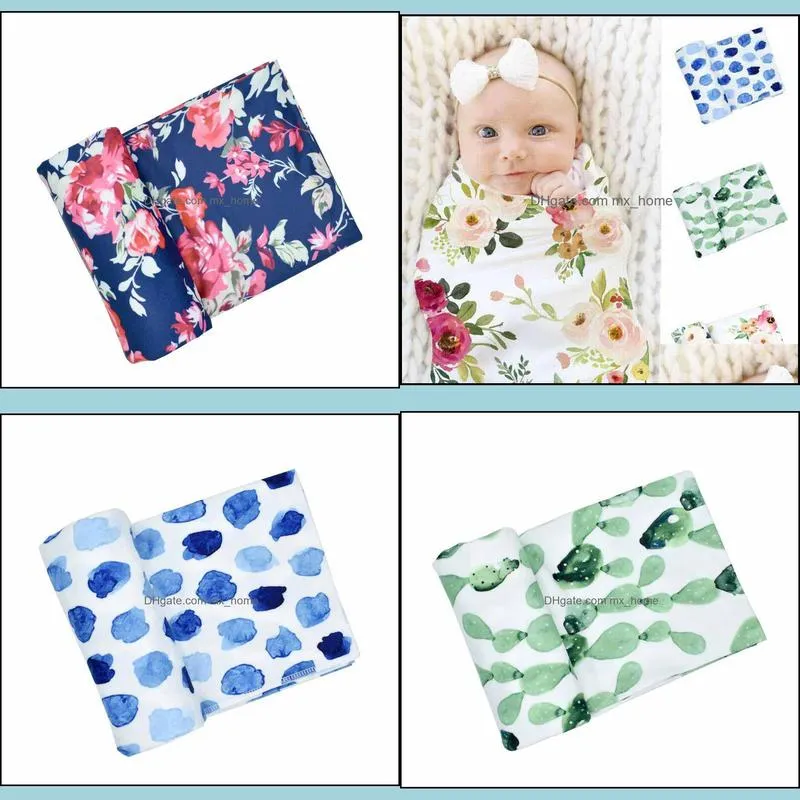 newbaby swaddle wraps floral print baby blankets wraps infant oversized swaddle blanket super soft baby lovey blankets 6 designs 80cm