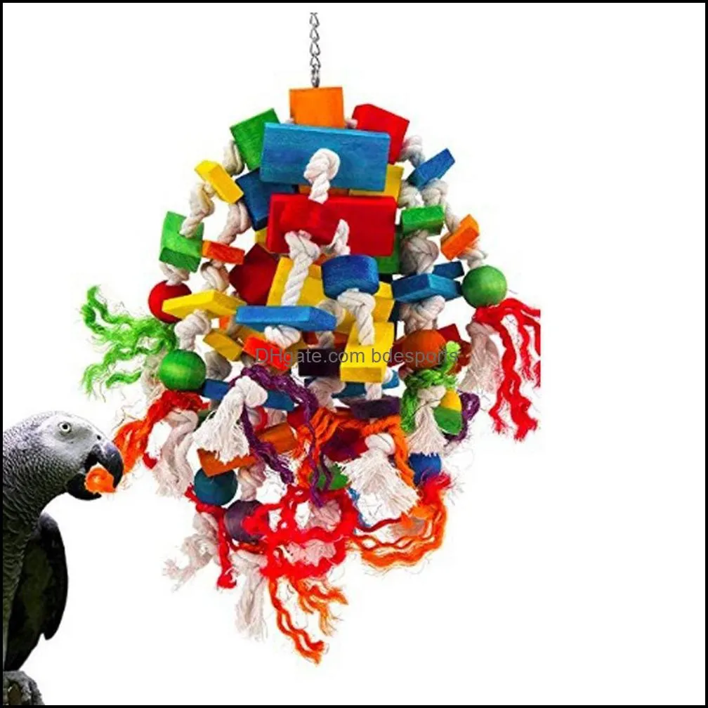 Cacatua galerita Macaw parrot large parrot toy wooden supplies pet bite toy colorful bird