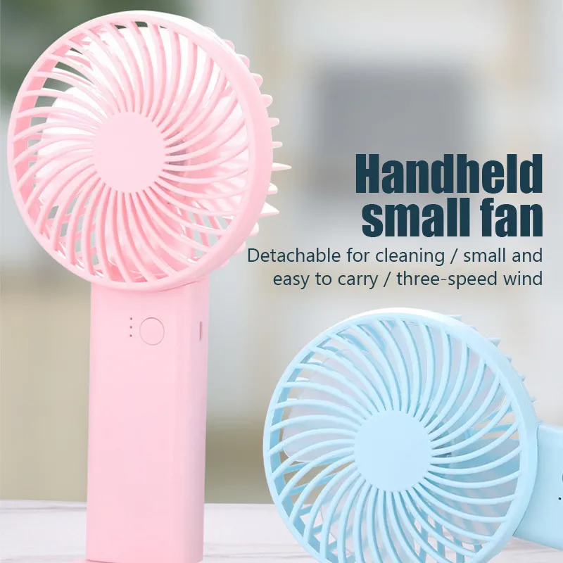 Summer Pocket Portable Mini Fan 3 Speed ​​Justerable Fans USB RECHAREBLEABELT STUDENT Office Handheld Air Conditioner Cooler Outside 220505