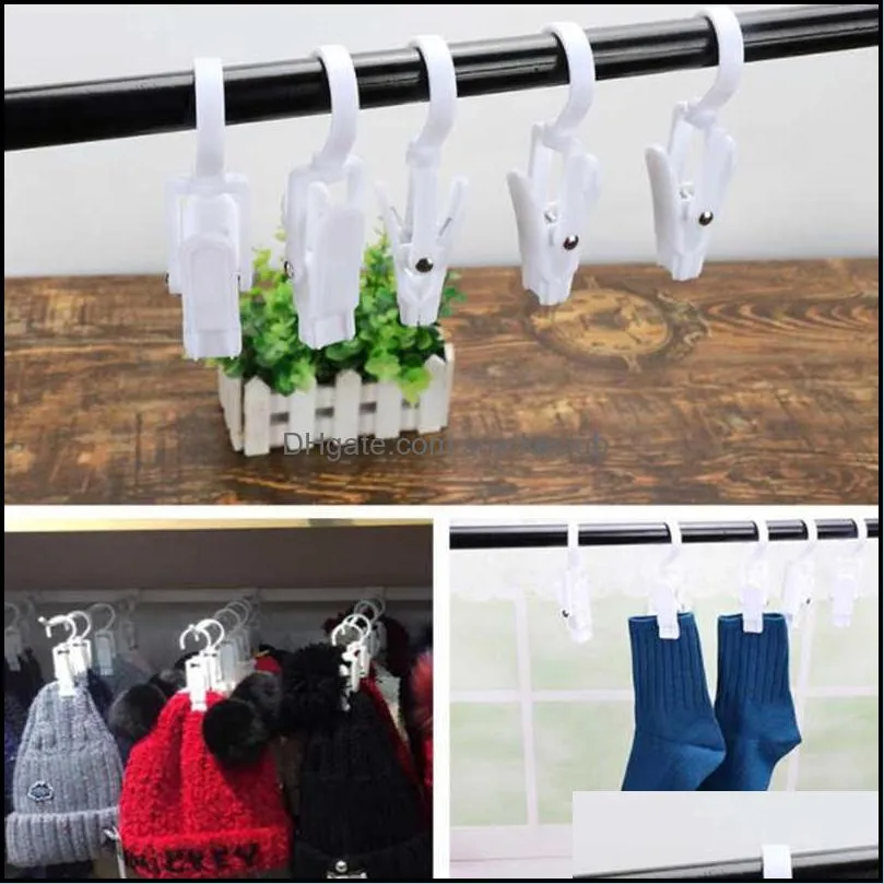 Mtifunctional Rotating Hook Curtain Socks Towel Scarf Clip Display Drop Delivery 2021 Hooks Rails Home Storage Organization Housekee Garde