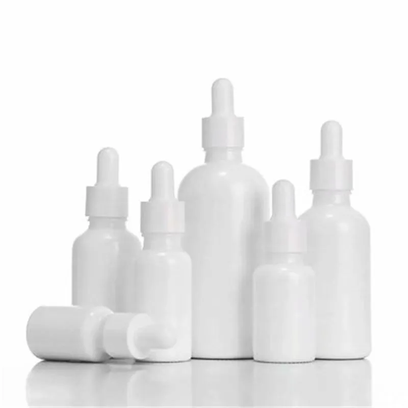 10ml 15ml 30ml 50ml 100ml 유리 드롭퍼 병 피펫 흰색 에센셜 오일 병 금 캡을위한 금 캡