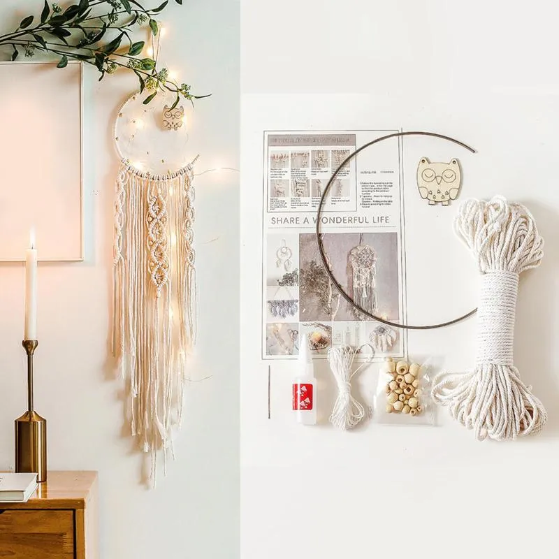 Tapisserier macrame diy material kit chic vägg hängande för bakgrund arttapestries