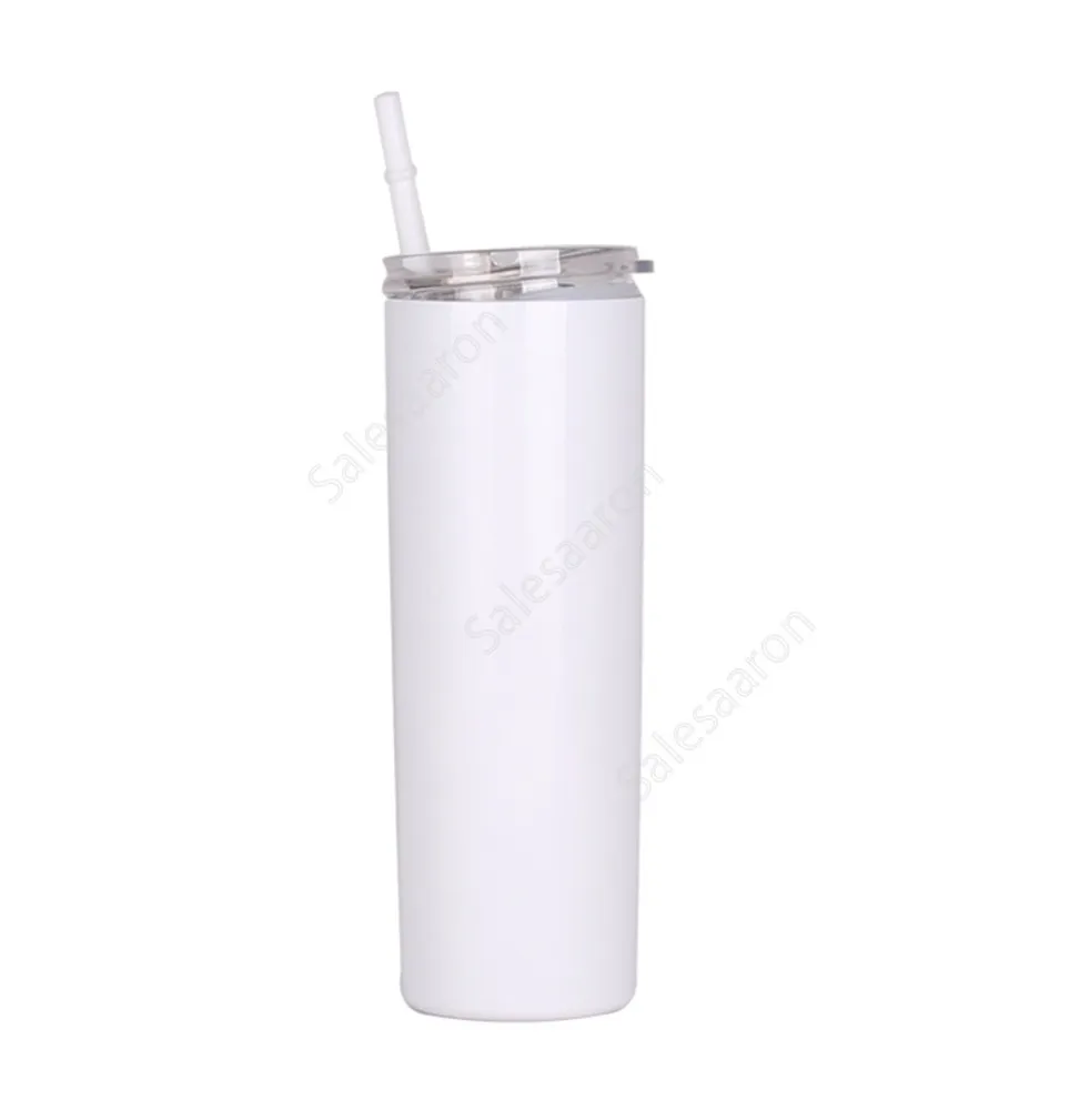 20oz Sublimation Tumblers Straight Blanks White 304 Stainless Steel Vacuum Insulated Slim DIY Cup Car Coffee Mugs Sea Shipping 200pcs DAS471