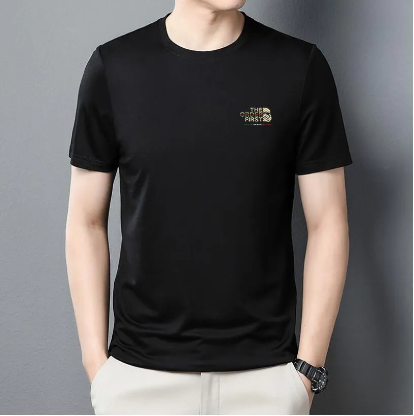 2022 Men's T-Shirts new summer men's t-shirt short-sleeved tide brand men's spot wholesale fashion round neck half-sleeve ice silk top