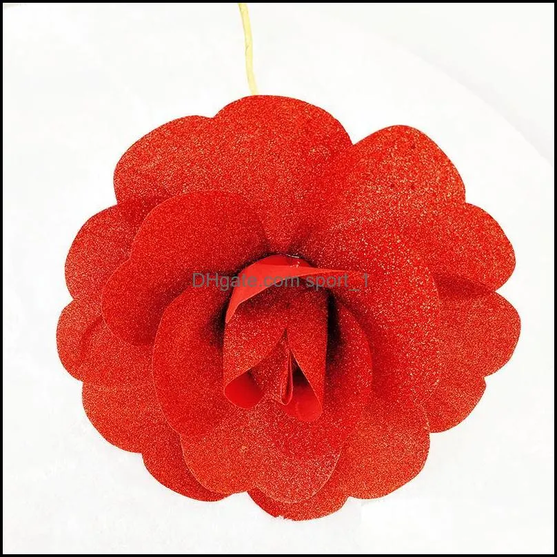 Decorative Flowers & Wreaths 80CM Large Foam Rose Artificial Bling Glitter Powder Christmas For Wedding Stage Background Decoration