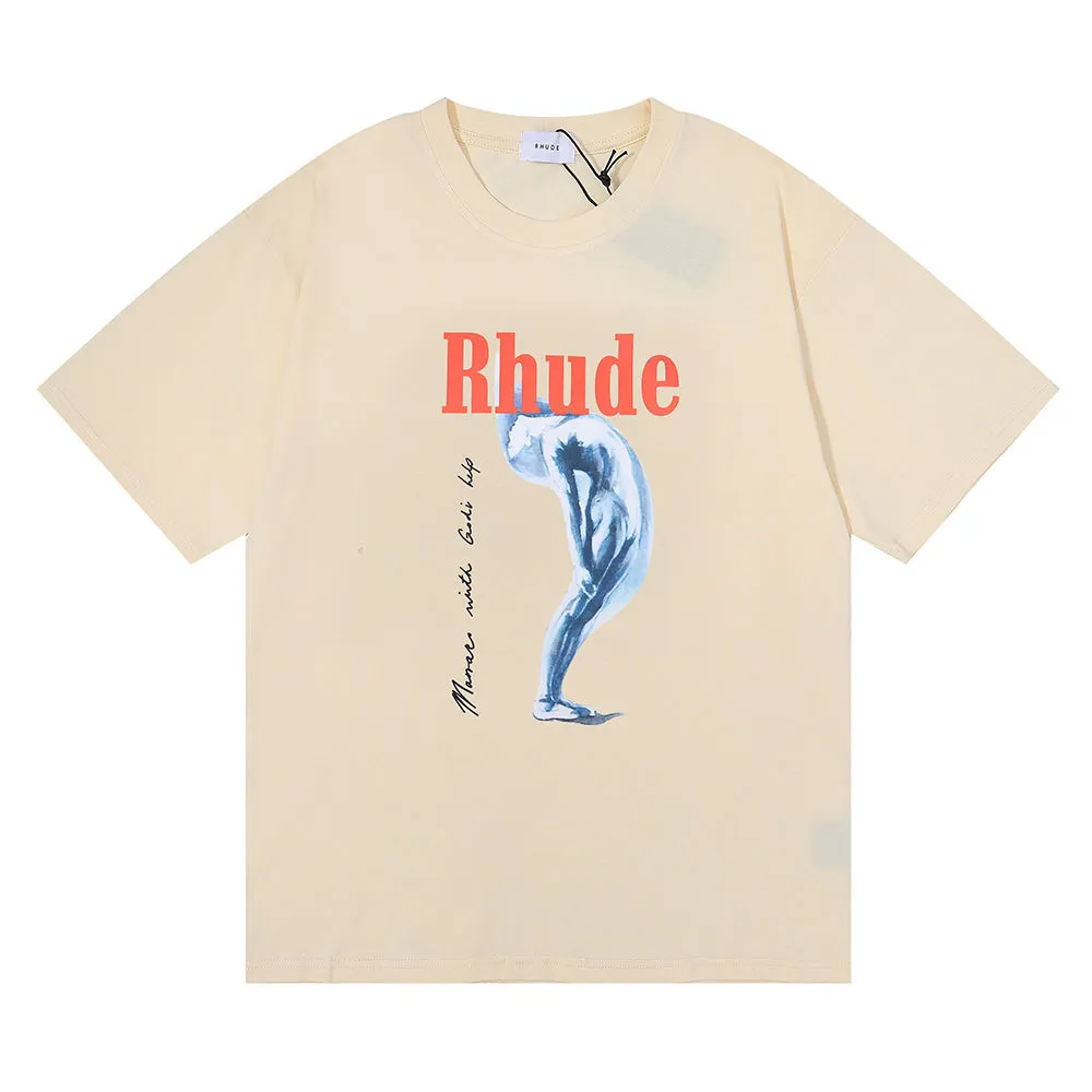 送料関税込み RHUDE コットンジャージー Tシャツ DHgate.com:Rhude T Shirt Summer Brand Printed Men Women