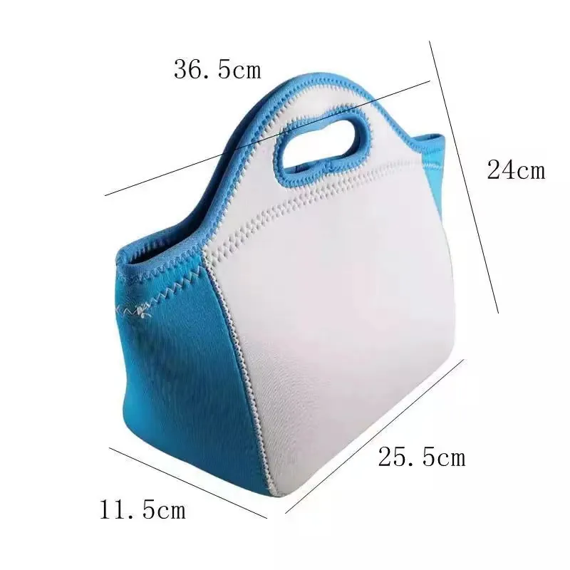 Sublimation Blanks Reusable Neoprene Tote Bag handbag Insulated Soft Lunch Bags With Zipper Design For Work & School Express 2022