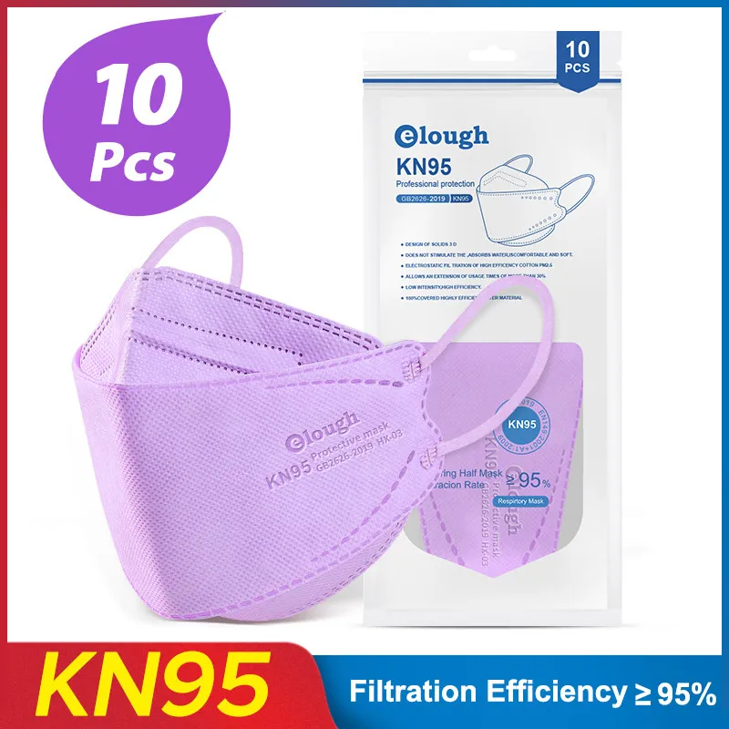 KN95 Toz Maskeleri Nefes Alabilir ve Rahat 3D Fit Balık Şeklinde Söğüt Şekli Çift Katmanlı Eriyen Yetişkin Maske UNISEX