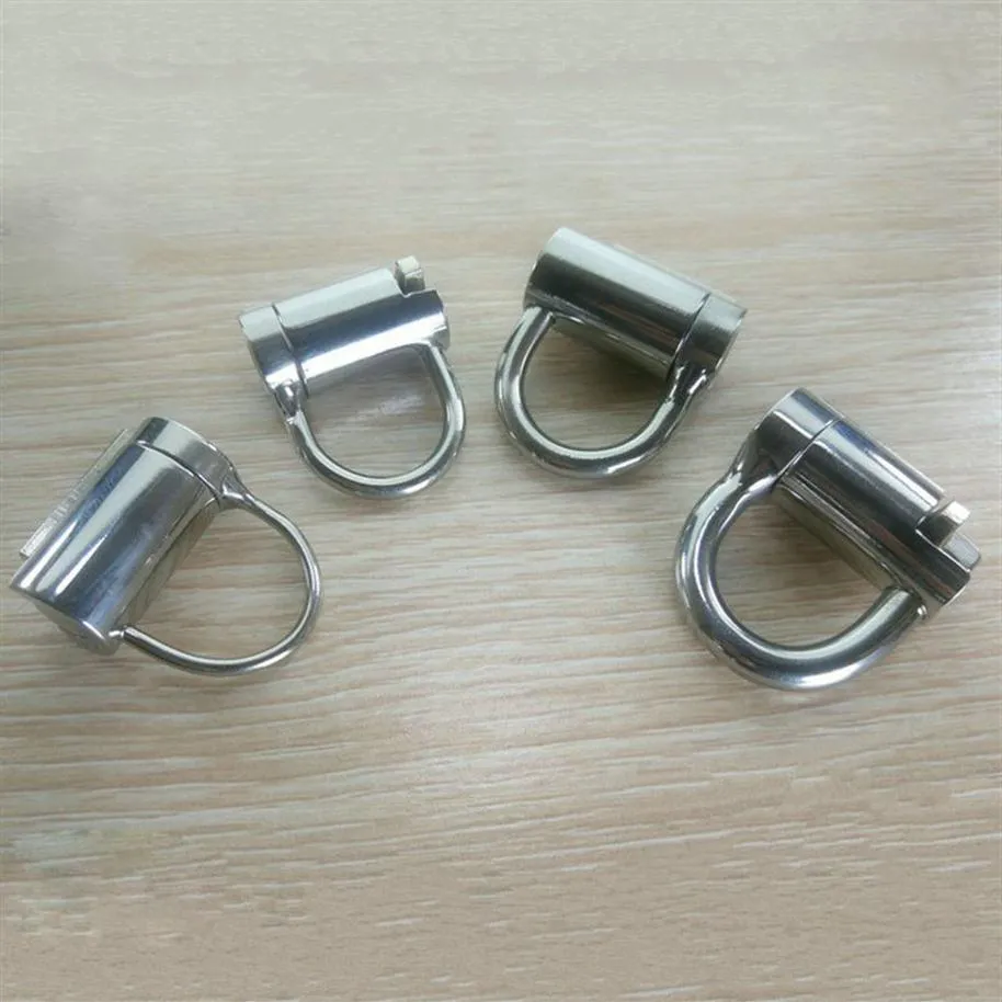 D Ring PA Lock Glans Piercing Chastity Devices Male Penis Harness