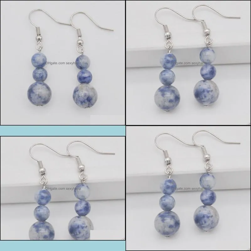 brazilian sodalite stone beads gem earrings jewelry