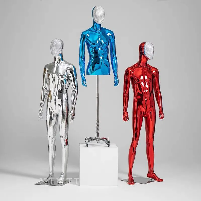 New Men's Clothing Electroplating Head Mannequin Model Full Body Movable Dummy For Display