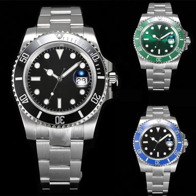 Relógio masculino Relógios de 40 mm com pulseira de aço inoxidável masculino Relógio de pulso mecânico Design Relógios de pulso de várias cores Montre de luxe