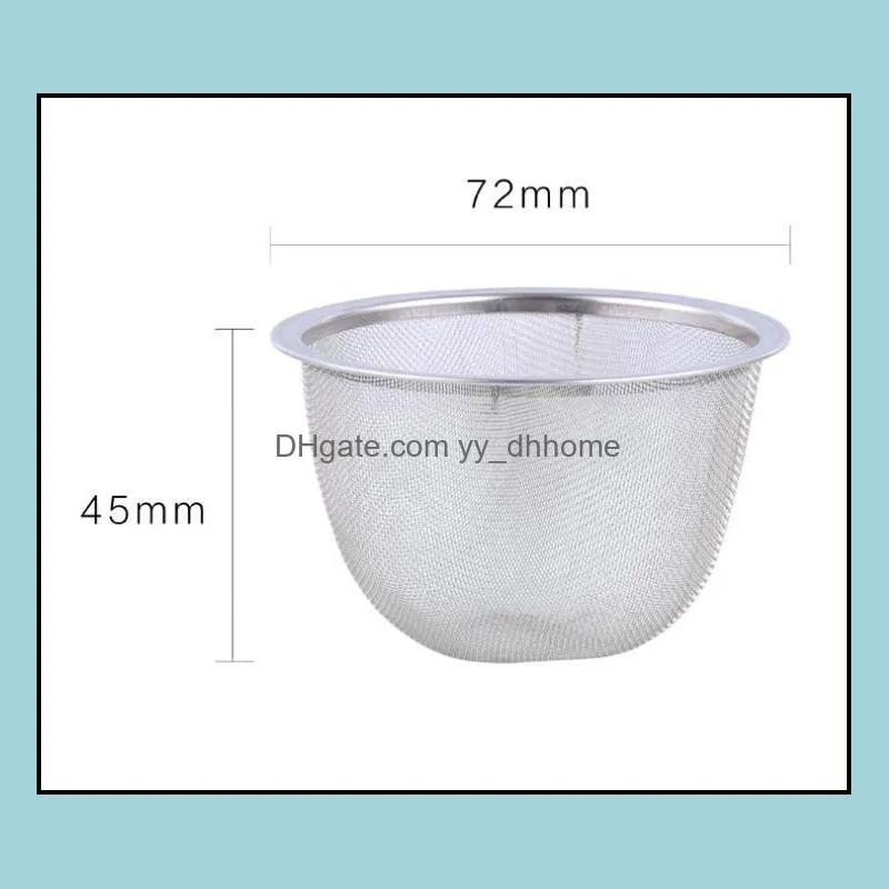 7.2cm diamter stainless steel metal mesh tea infuser reusable tea strainer filter for teapot kitchen tools sn4456