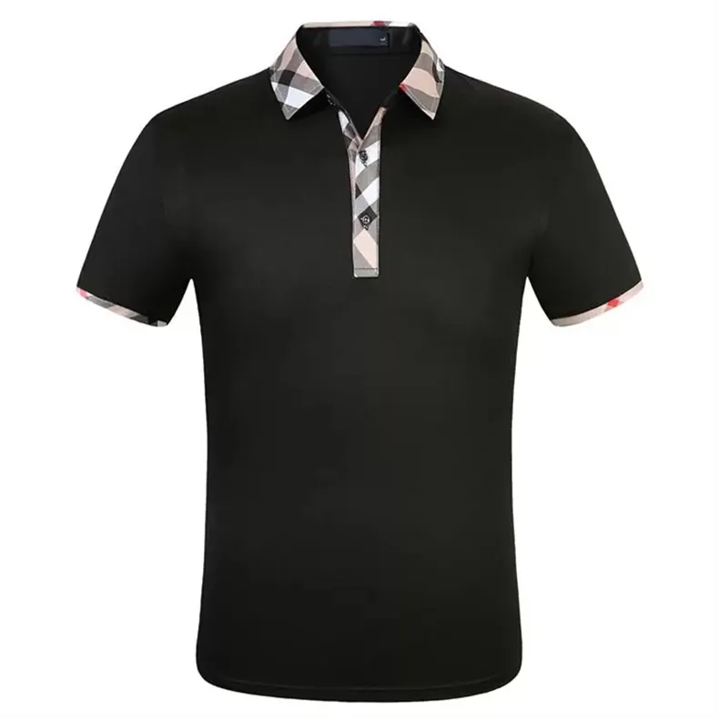 高級カジュアルメンズ Tシャツ通気性ポロウェアデザイナー半袖 Tシャツ綿 100% 高品質卸売黒と白サイズ M-3XL @02