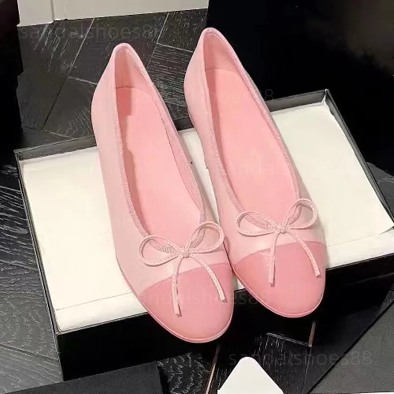 Ballet Flats Mulheres Sapatos De Couro Genuíno Designers Bailarinas Loafer Flat Ladies Slip on Confortável Preto Bege Rosa Branco Vestido Sapato para Festa Trabalho Casamento