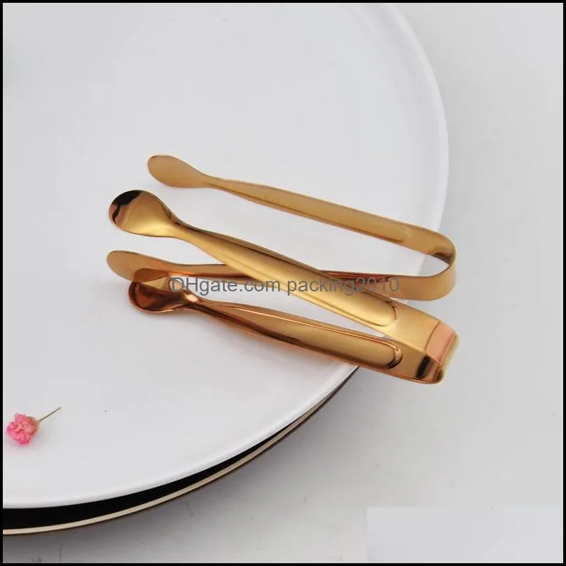 Stainless Steel Rose Golden Color Ice Clip With Circular Head BBQ Food Clamp For Household Kitchen Tool 5 5lp E1